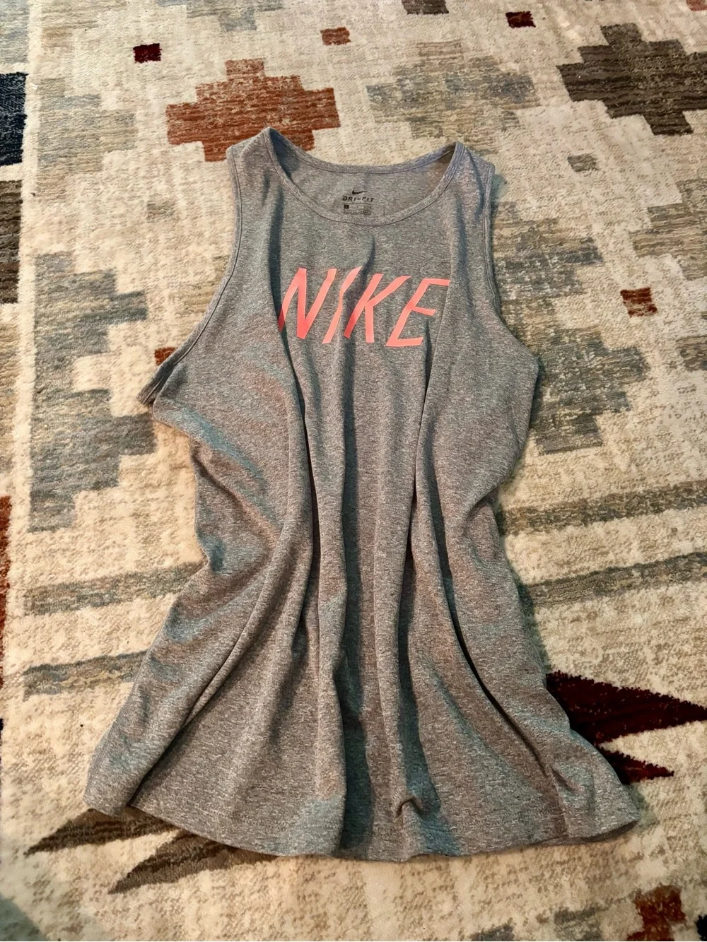 Nike Heather Gray Dri-FIT Tank with Black Logo